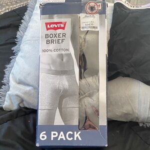 Levi's Black and Gray Boxer Briefs 6 Pack. Men’s M